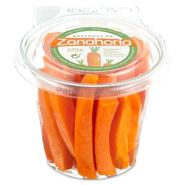 Bastones de zanahoria tarrina 180 g - 0.18 kg - Imagen del producto en Findit