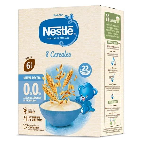 Papilla de 8 cereales doble 0% Nestlé caja 330 g - 0.33 kg - Imagen del producto en Findit
