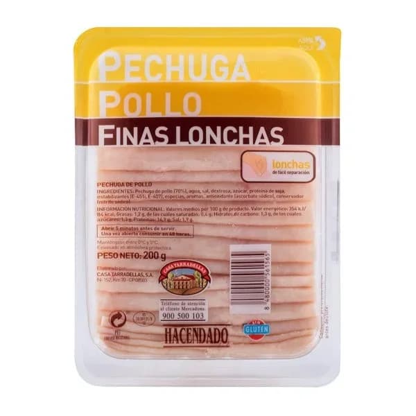 Pechuga de pollo Hacendado finas lonchas - 1 ud - Imagen del producto en Findit