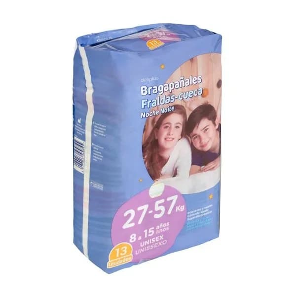 Pañal junior braguita noche infantil de 27-57 kg Deliplus - 12.99 ud - Imagen del producto en Findit