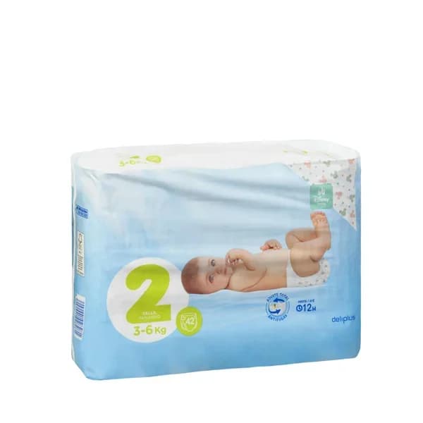 Pañales bebé talla 2 de 3-6 kg Deliplus - 41.82 ud - Imagen del producto en Findit