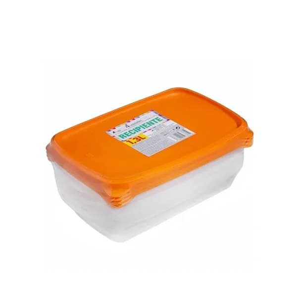 Recipiente de Plástico Rectangular 1 3L Bosque Verde - 4 ud - Imagen del producto en Findit