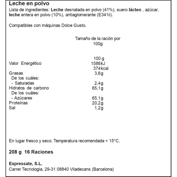 Leche en Polvo 16UD - 1 ud - Imagen del producto en Findit