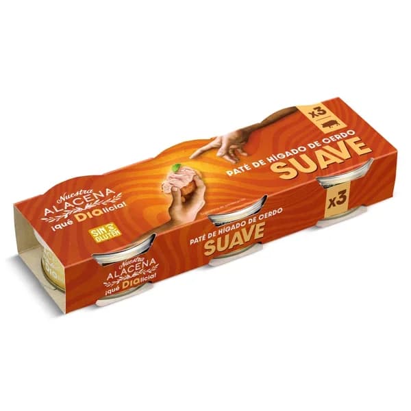 Paté de cerdo suave Nuestra Alacena de Dia pack 3 x 75 g - 0.23 kg - Imagen del producto en Findit
