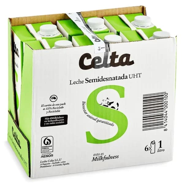 Leche semidesnatada Celta pack 6 x 1 l - 6 l - Imagen del producto en Findit