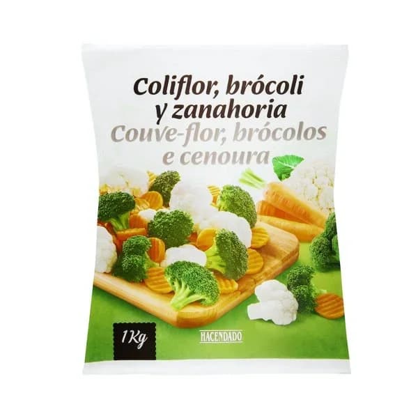 Coliflor  brócoli y zanahoria Hacendado ultracongelada - 1 kg - Imagen del producto en Findit