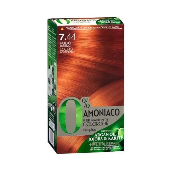 Coloración permanente 7.44 rubio cobrizo Deliplus 0% amoníaco - 1 ud - Imagen del producto en Findit