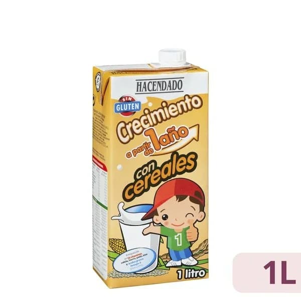 Preparado lácteo con cereales crecimiento Hacendado +1 año - 1 l - Imagen del producto en Findit