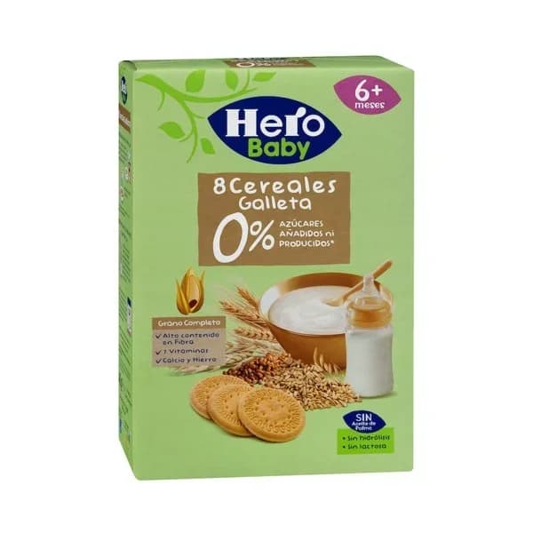 Papilla 8 cereales con galleta Hero +6 meses - 0.34 kg - Imagen del producto en Findit