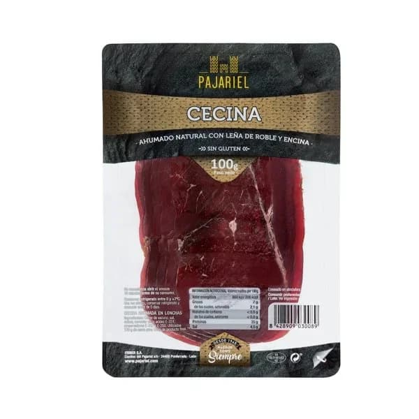 Cecina ahumada natural Embutidos Pajariel lonchas - 0.1 kg - Imagen del producto en Findit