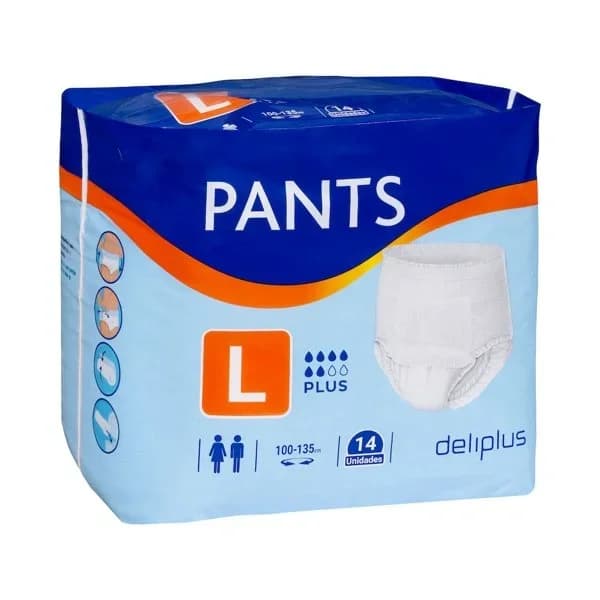 Pañal adulto braguita talla L Deliplus Pants Plus - 13.99 ud - Imagen del producto en Findit