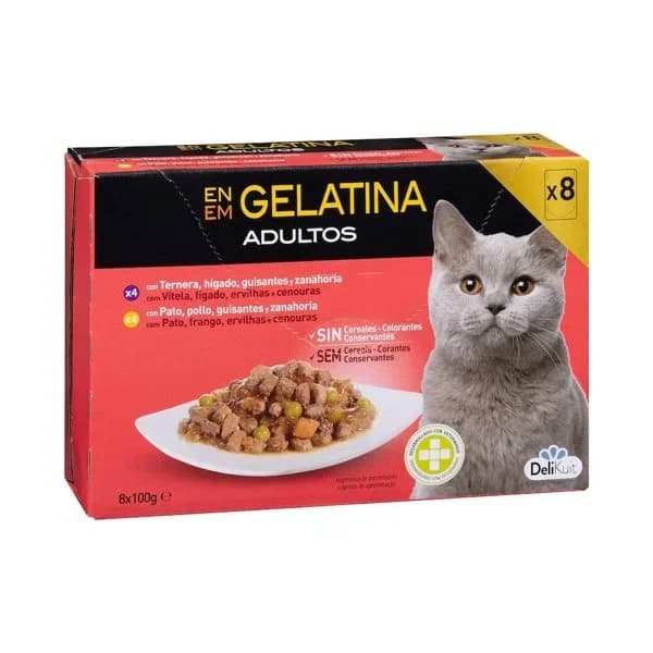 Bocaditos en gelatina gato adulto Delikuit - 0.8 kg - Imagen del producto en Findit