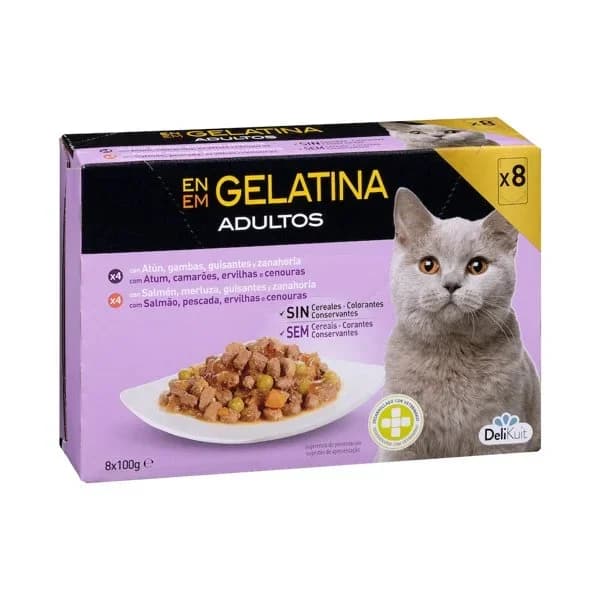Bocaditos en gelatina gato adulto Delikuit - 0.8 kg - Imagen del producto en Findit