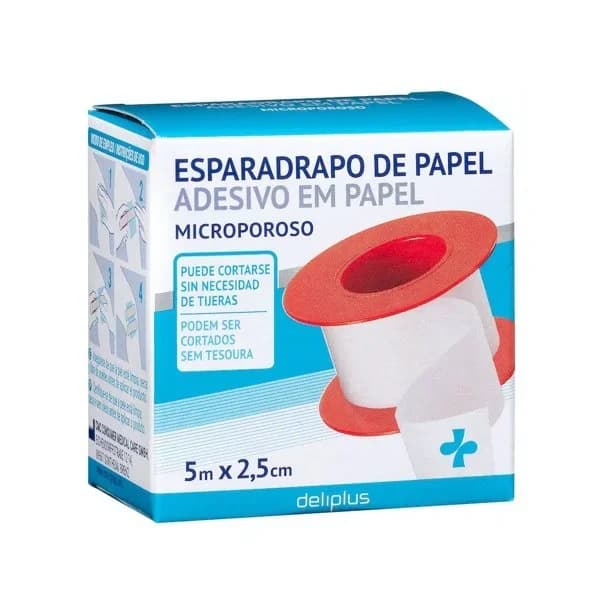 Esparadrapo de papel adhesivo microporoso color blanco Deliplus - 1 ud - Imagen del producto en Findit