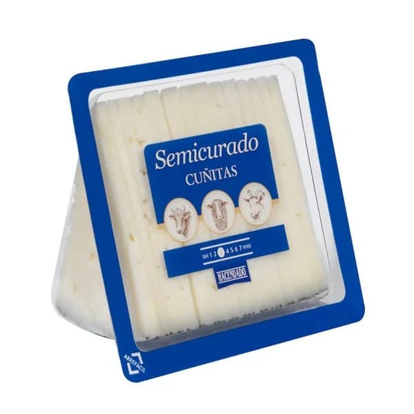 Queso semicurado mezcla Hacendado cortado en cuñitas - 0.34 kg - Imagen del producto en Findit