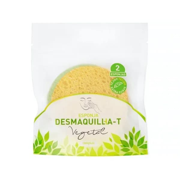 Esponja facial desmaquillante Deliplus vegetal - 2 ud - Imagen del producto en Findit