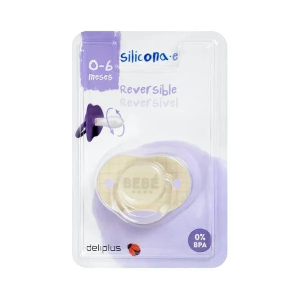 Chupete silicona reversible Deliplus +0 a 6 meses - 1 ud - Imagen del producto en Findit