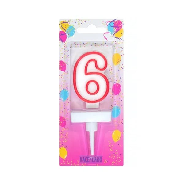 Vela de cumpleaños 6 Hacendado - 1 ud - Imagen del producto en Findit