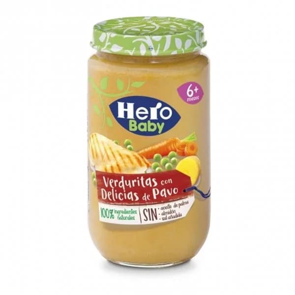 Tarrito de verduritas con delicias de pavo desde 6 meses Hero Baby sin gluten 235 g. - 0.24 kg - Imagen del producto en Findit