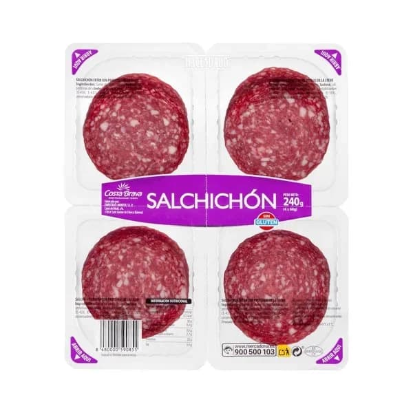 Salchichón extra Hacendado lonchas - 0.24 kg - Imagen del producto en Findit