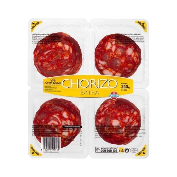 Chorizo extra Hacendado lonchas - 0.24 kg - Imagen del producto en Findit
