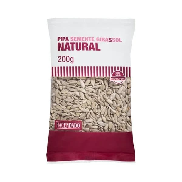 Pipas girasol naturales Hacendado peladas - 0.2 kg - Imagen del producto en Findit