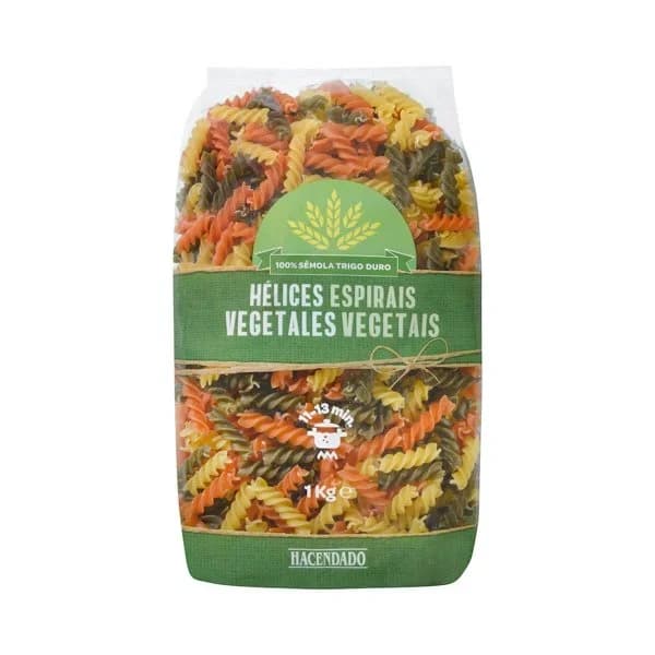 Hélices con vegetales Hacendado - 1 kg - Imagen del producto en Findit