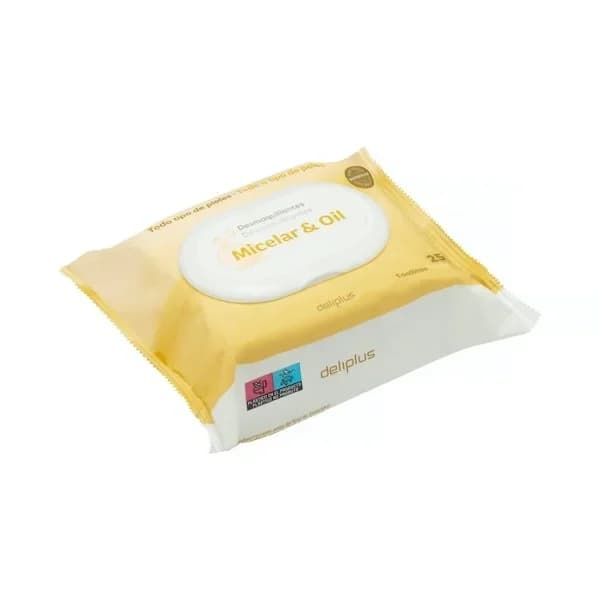 Toallitas desmaquillantes Micelar & Oil Deliplus para todo tipo de pieles - 25 ud - Imagen del producto en Findit