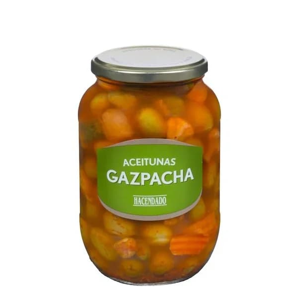 Aceitunas verdes Gazpacha Hacendado partidas - 0.5 kg - Imagen del producto en Findit