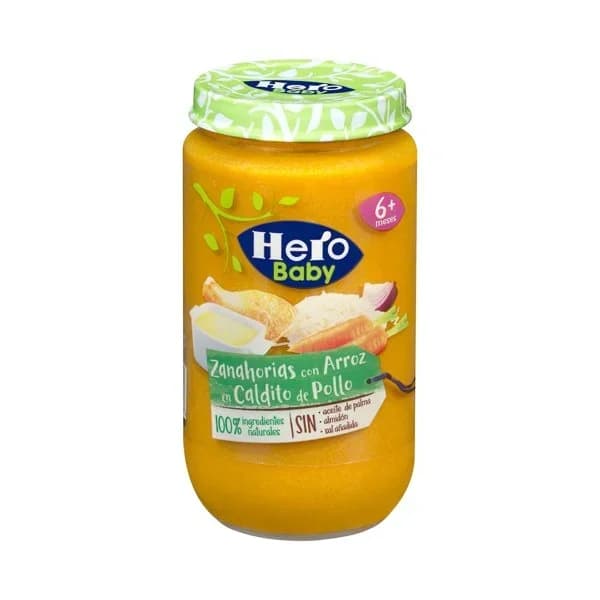 Papilla zanahorias con arroz en caldito de pollo Hero baby +6 meses - 0.23 kg - Imagen del producto en Findit