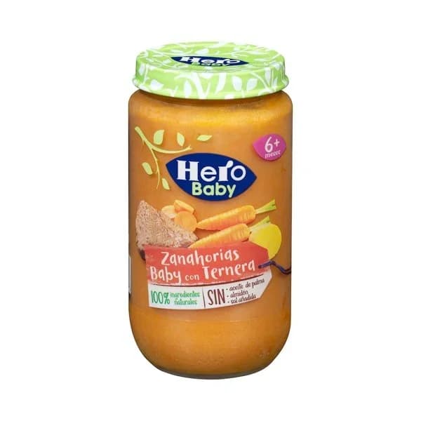 Papilla zanahorias baby con ternera Hero baby +6 meses - 0.23 kg - Imagen del producto en Findit