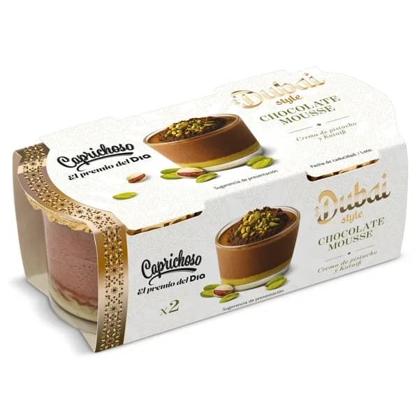 Mousse de chocolate con pistacho estilo Dubai Dia Caprichoso pack 2 x 70 g - 0.14 kg - Imagen del producto en Findit