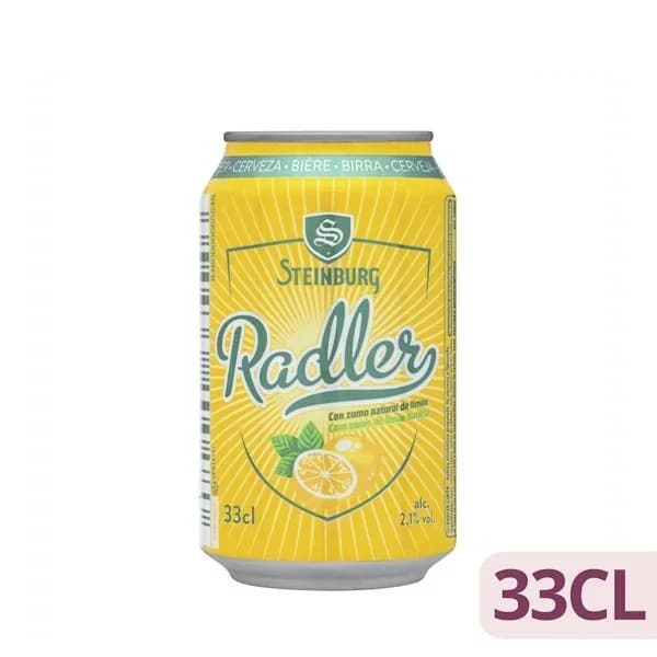 Cerveza Radler Steinburg con zumo natural de limón - 0.33 l - Imagen del producto en Findit