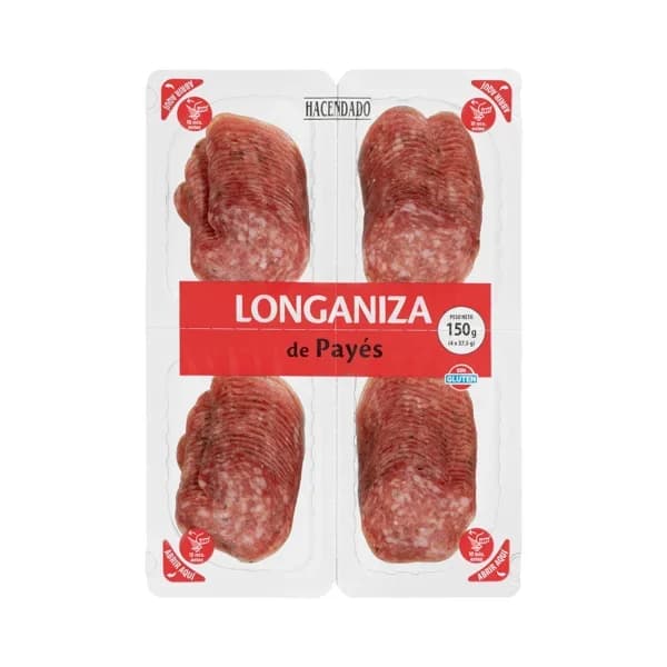 Longaniza de payés extra Hacendado lonchas - 0.15 kg - Imagen del producto en Findit