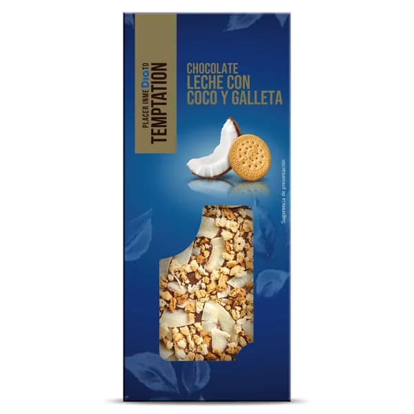 Chocolate con leche con coco y galleta Temptation de Dia 100 g - 0.1 kg - Imagen del producto en Findit