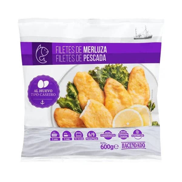 Filetes de merluza al huevo Hacendado ultracongelados - 0.6 kg - Imagen del producto en Findit