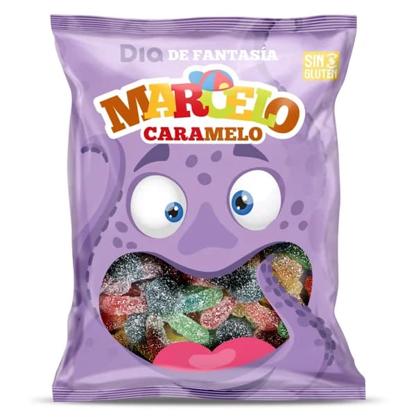 Golosinas pulpos pica Marcelo Caramelo de Dia bolsa 100 g - 0.1 kg - Imagen del producto en Findit