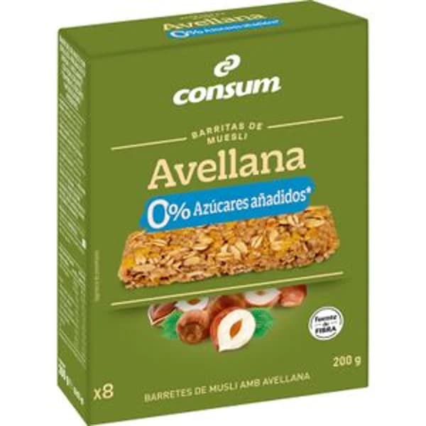 Barritas Muesli Avellana 0% Azúcares Añadidos - 0.18 kg - Imagen del producto en Findit