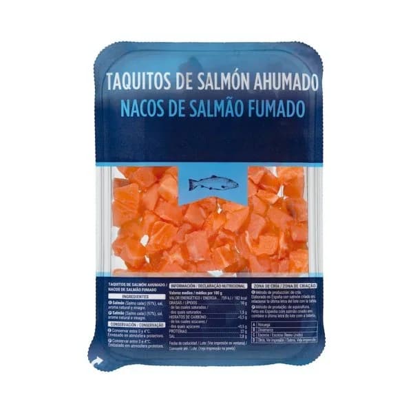 Taquitos de salmón ahumado Hacendado - 0.1 kg - Imagen del producto en Findit