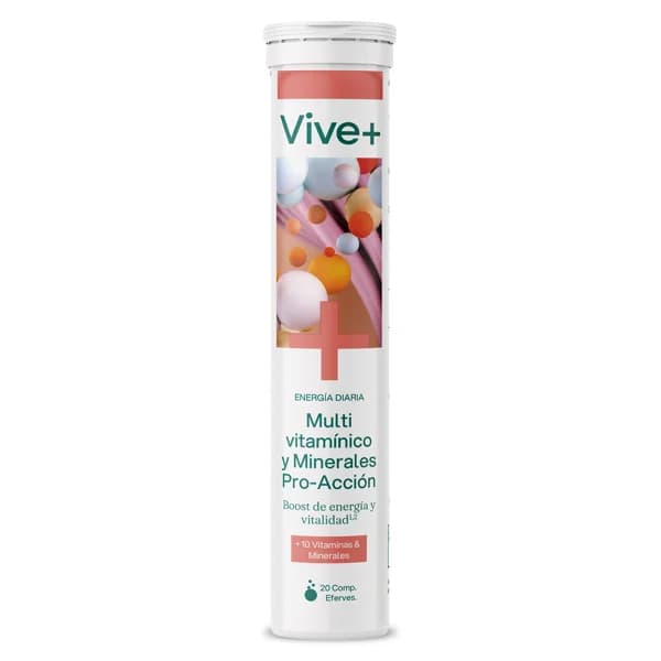 Multivitamínico y minerales pro-acción Vive+ tubo 20 unidades - 19.9 ud - Imagen del producto en Findit