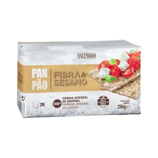 Pan de fibra y sésamo Hacendado - 0.25 kg - Imagen del producto en Findit