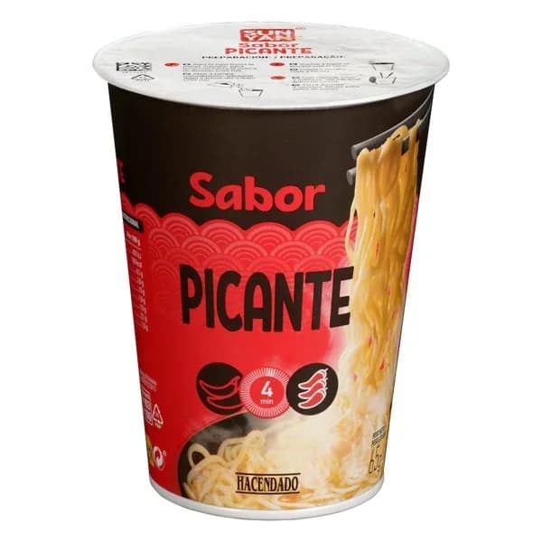 Fideos orientales sabor picante Hacendado - 0.07 kg - Imagen del producto en Findit