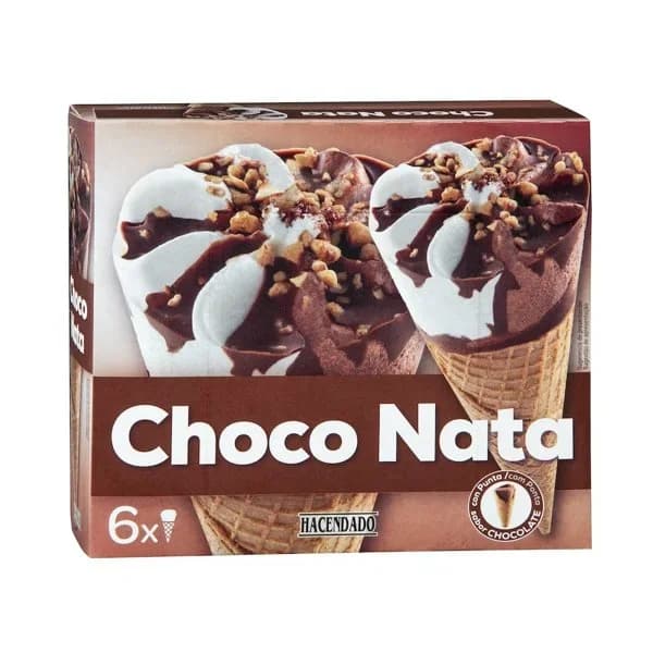 Helado cucurucho choco nata Hacendado - 0.72 l - Imagen del producto en Findit