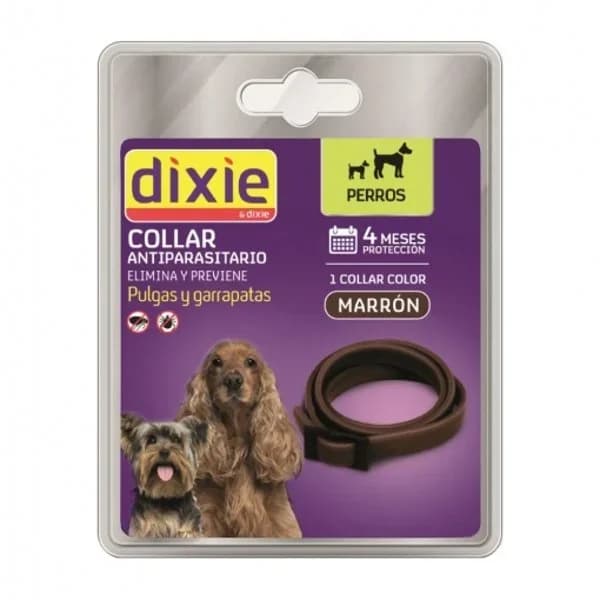 Collar antiparasitario marrón oscuro Dixie - 1 ud - Imagen del producto en Findit