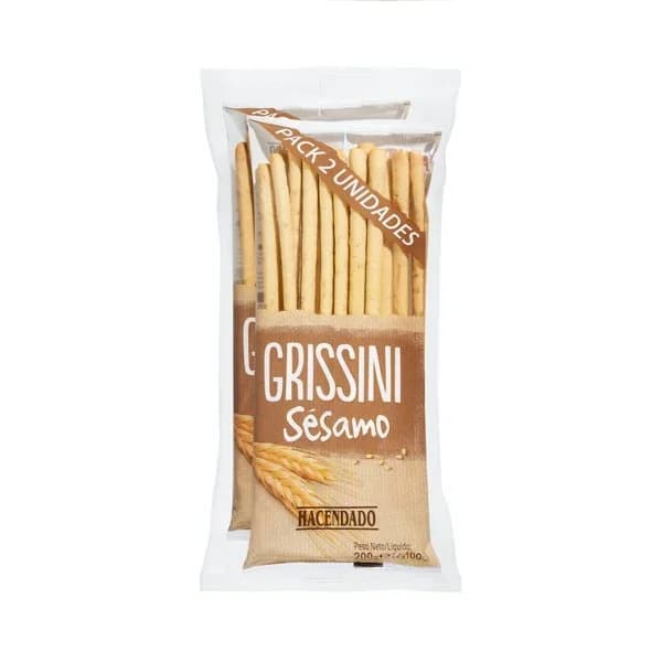 Grissini palitos de pan con sésamo Hacendado - 0.2 kg - Imagen del producto en Findit