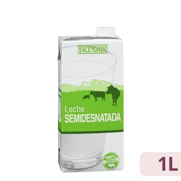 Leche semidesnatada Hacendado - 1 l - Imagen del producto en Findit