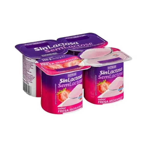 Postre lácteo sin lactosa sabor fresa Hacendado - 0.5 kg - Imagen del producto en Findit