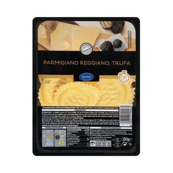 Pasta fresca medialunas parmigiano reggiano y trufa Hacendado - 0.25 kg - Imagen del producto en Findit