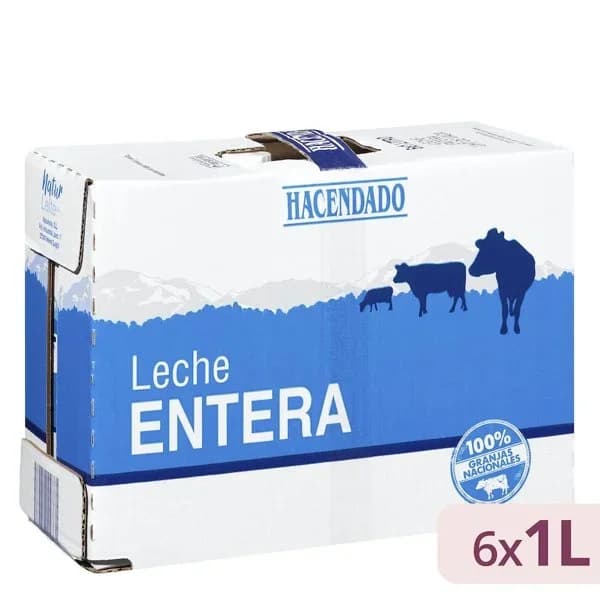 Leche entera Hacendado - 6 l - Imagen del producto en Findit