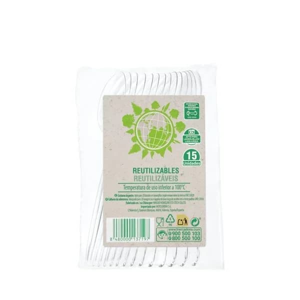 Cucharas postre de plástico Bosque Verde reutilizables - 14.95 ud - Imagen del producto en Findit